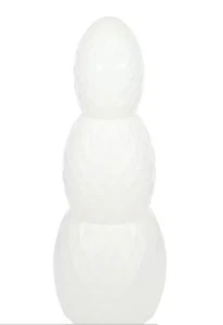 24" Easter Décor Stacked Geometric Eggs 3-pc. Creamy White Color - Picture 1 of 3