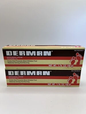 Crema antimicótica Derman. Tratamiento de hongos y pie de atleta. Lote de 2 1,76 oz Foto 1 de 4