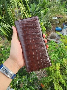 Brown 100% Real,Genuine Leather skin Men Long Wallets-Credit Cards- Customize - Picture 1 of 8