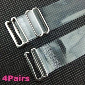 Correas de sujetador transparentes desmontables de 1,8 cm de ancho gancho de metal ajustable 4 pares - Imagen 1 de 1