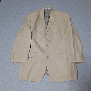 Calvin Klein Linen Blazer Men 40 Tan Sport Coat Jacket Coastal Heritage Academia - Picture 1 of 9