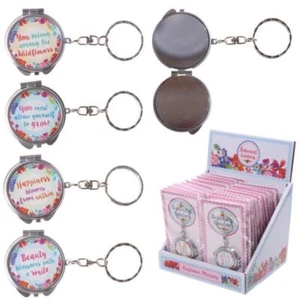 STOCK 4 PEZZI Portachiavi con specchio specchietto design Floreale giard 0IU9 - Foto 1 di 1