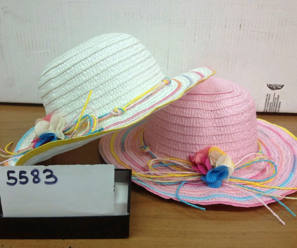 cappello bianco white bambinA elegante cerimonia mare hat baby cildren - Immagine 1 di 1