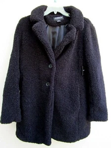 LIZ CLAIBORNE..BLACK..FAUX CURLY WOOL..COAT..NEW ($200)..WOMEN sz XL TALL - Picture 1 of 8