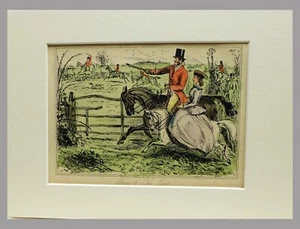 ESCENAS INGLESAS 1899 - CAZA - Grabado a color con paspartout (03646) - Imagen 1 de 2