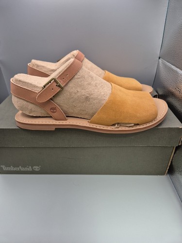 Sandali da donna Timberland Sheafe cinturino a Y A14W9 in pelle con cinturino marrone UK 7
