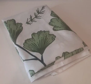 Botanical Tablecloth Greens & Black on White - Picture 1 of 7