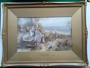 Birket Foster Antique Lithograph 'A Peep At Hounds' 1880s - Picture 1 of 18