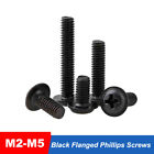 Black Flanged Phillips Screws Button Head Machine Screws M2 M2.5 M3 M4 M5