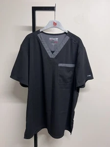Grey’s Anatomy Two Tone Collection Black/Gray Men’s Scrub Top - Picture 1 of 1