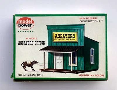 MODEL POWER 1/87 HO ASSAYERS’ OFFICE BUILDING W/ MULE BUILDING MODEL KIT 405 NIB - Image 1 of 4