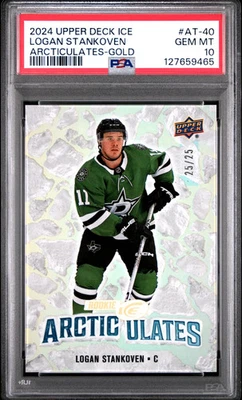 2024-25 Upper Deck Ice Arcticulates Logan Stankoven Gold RC Rookie 25/25 PSA 10 - Image 1 of 2