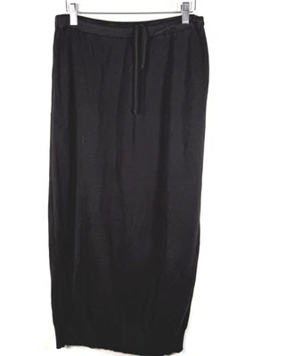 Falda Joan Vass Midi Talla 3 = 16/18 Negra Tejida Algodón Preppy Dark Academia Base Foto 1 de 4