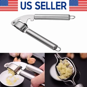 Prensa de ajo trituradora exprimidor trituradora picadora acero inoxidable herramienta de cocina manual - Imagen 1 de 13