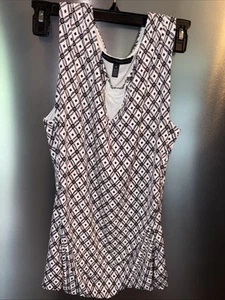 Ladies White House Black Market geometric print sleeveless top. Size S. - Picture 1 of 2