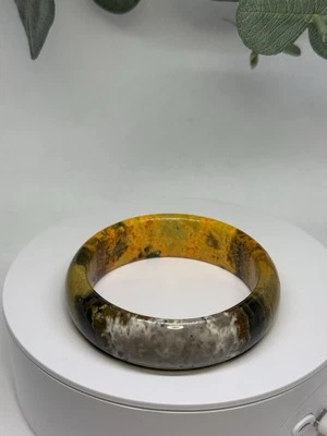 大黄蜂碧玉硬手镯尺寸 58.2 毫米宽 18.5 毫米 — 第 1/4 张图片