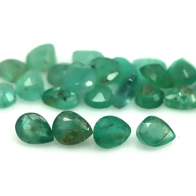 7,35 quilates. Pera Zambia Esmeralda Verde Sin Calentar 27 Piezas Foto 1 de 4