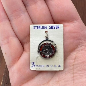 Vintage 925 Sterling Silver "Alamo San Antonio" Spinner Pendant Bracelet Charm - Picture 1 of 3