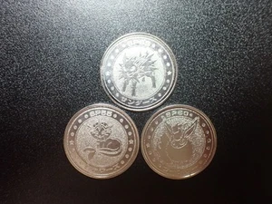Pokemon Card Meiji Promo Battle Coin x3 Jolteon Flareon Vaporeon #5449 - Imagen 1 de 22