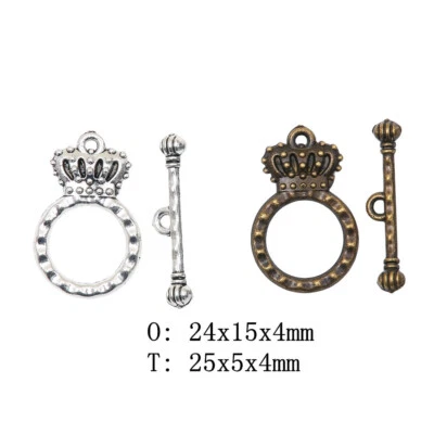 15set Alloy Charm crown toggle clasp Crafts EF4246 - Image 1 of 4