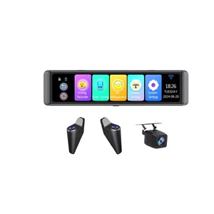 360 Degree Car Rearview Mirror Dash Cam 4 Channels Car Cameras 4K+1080P ADAS BkN - Picture 1 of 10