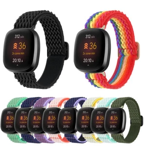For Fitbit Versa 3 Sense Elastic Sport Nylon Loop Watch Band Strap - Picture 1 of 26