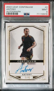 Hoja Continuum 2022 oro Antonio automático # 1/40 PSA 9 como nuevo Ajax Brasil POP 1 1/1 - Imagen 1 de 2