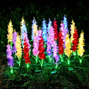 LED Solar Power Flower Garden Stake Landscape Fairy Lamp Outdoor Yard Path Light - Picture 1 of 17