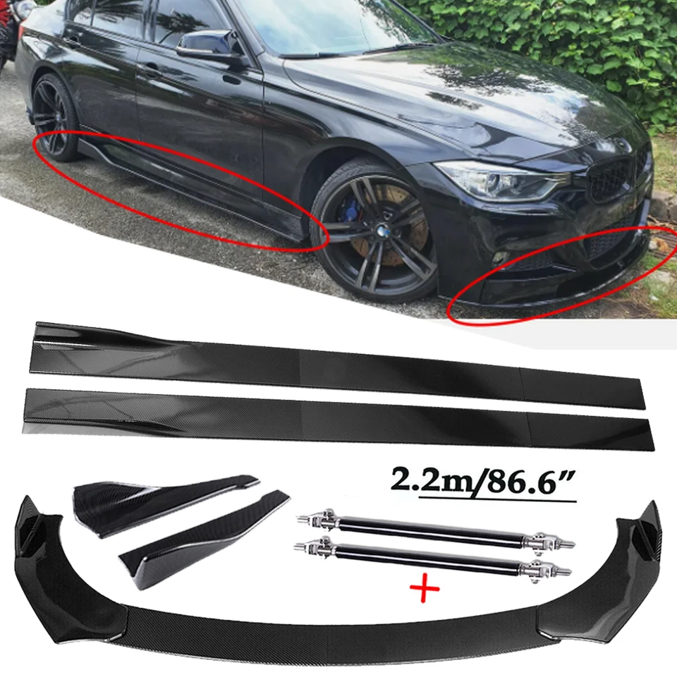 Front Lip Chin Bumper Body Kits 86.6" Side Skirt For BMW 320i 328i 330i F30 F35 Foto 1 de 4