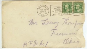 1912 Los Angeles California PPIE flag cancel 1ct booklet pane pair - Picture 1 of 2