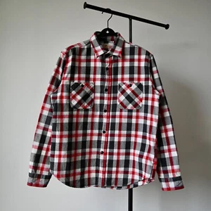 Sugar Cane heavy weight flannel shirt, red x black plaid, made in Japan - Picture 1 of 16
