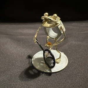 Vtg 2000 Arthur Ward Tennis Player Frog Sculpture Nuts & Bolts Sports Ball - Picture 1 of 7