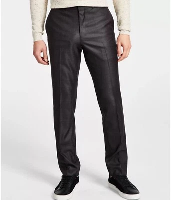 Kenneth Cole Hombre Gris Carbón Vestido Pantalones Talla 36/34 Nuevo Con Etiqueta Foto 1 de 4