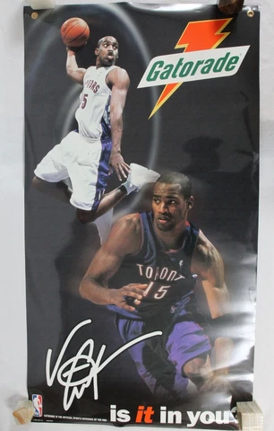 Vince Carter Double Sided 2001 Gatorade Store Display Poster 24x44 Raptors Cover