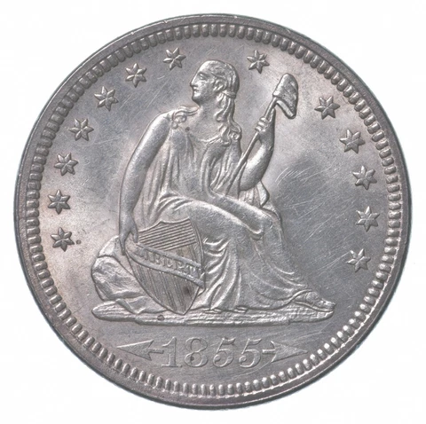 1855 Seated Liberty Quarter Arrows *8645 Cover