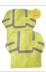 Safety T Shirt Reflective High Visibility Long Sleeve Yellow Large 2 Pack - Picture 1 of 2