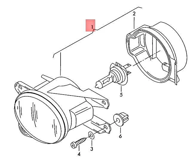 Genuine Volkswagen Halogen Fog Lamp Left NOS VW 6N0941699E - Image 1 of 1