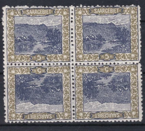 Barreda Saargebiet 1921 barrido 4 bloques Michel no 53 III o 53 IV nuevo ** - Imagen 1 de 4