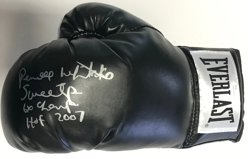 Pernell Whitaker Autographed Black Everlast Left Boxing Glove (JSA) - Image 1 of 1