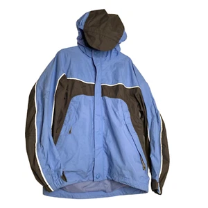 REI Youth 8/10 Blue Gray Full Zip Hooded Windbreaker Rain Jacket - Picture 1 of 10