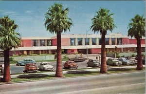 Vintage Phoenix Public Library Arizona autos palms postcard B909 - Picture 1 of 2