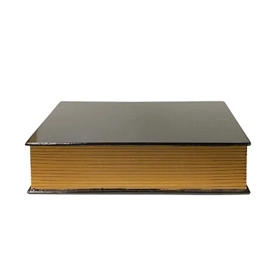 Black Lacquer Golden Side Book Shape Storage Box Accent ws2627 - Image 1 of 4