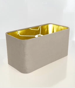 Neuer abgerundeter rechteckiger Lampenschirm Oyster neutral Samt Pendelschirm - Bild 1 von 7