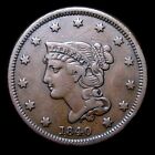 1840 Braided Hair Large Cent Penny N-4 Newcomb 4 R-3 - Nice Coin - #391P