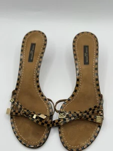 Louis Vuitton Damier Azur Bow Slide Sandals -Elegant and Timeless size 37 - Picture 1 of 9