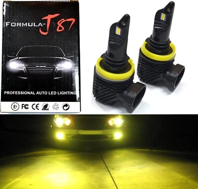 LED M10 H11 Yellow Two Bulbs Fog Light Replacement Upgrade Halogen Stock Fit JDM - Image 1 of 4