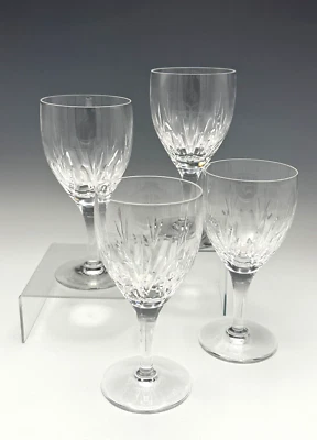4 Stuart Crystal Wine Water Goblets Kent Pattern 6 7/8" England - Image 1 of 4