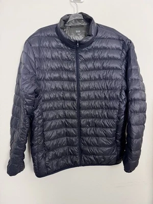 Uniqlo Down Nylon Lightweight Packable  Puffer Jacket Mens XL Navy Blue Full Zip - Image 1 of 4