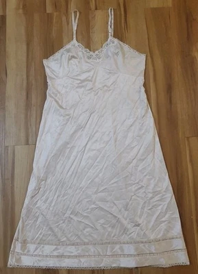 Винтажный бежевый скольжения ADONNA полный нейлона кружева Peignor платье Sleepwear размер 40 - Изображение 1 из 4