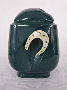 Vintage Vergeram Ceramic Jar With Lid Green French 1960s RARE - Picture 1 of 11